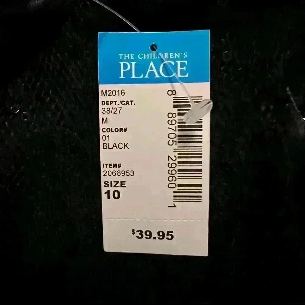 The Children’s Place Black Sparkly Dress, NWT, Size 10